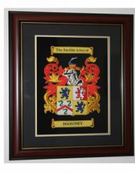Embroidered 17 x 11 framed Coat of Arms