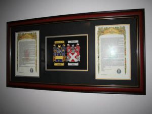 Embroidered double A4 coa & Surname History