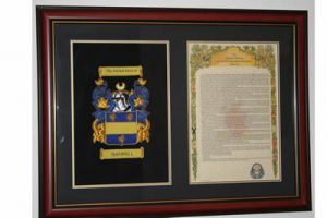 Hand Embroidered A4 coa with A4history framed